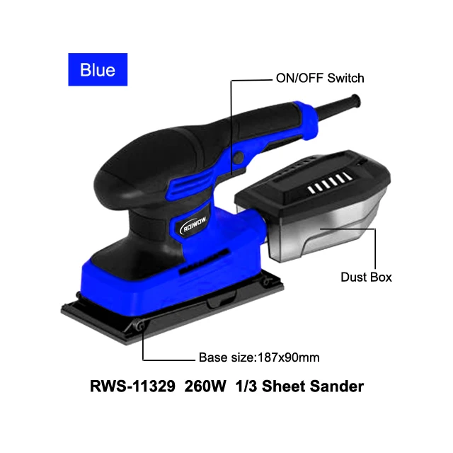 260W Portable Woodworking Finishing Polishing Sanding Machine With Dust Exhaust Vacuum 1/3 Mini Exactly Electric Sheet Sanders
