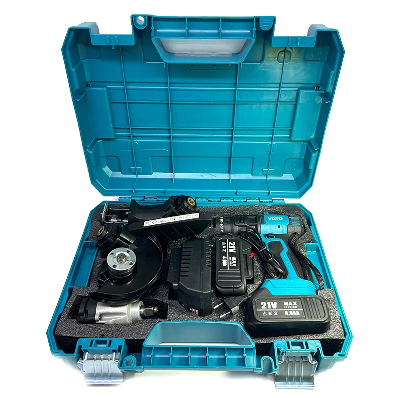 5 In 1 Brushless Tool Combo Kit Impact Drill Electric Wrench Reciprocating Saw Chainsaw Angle Grinder With 21V Lithiumbattery