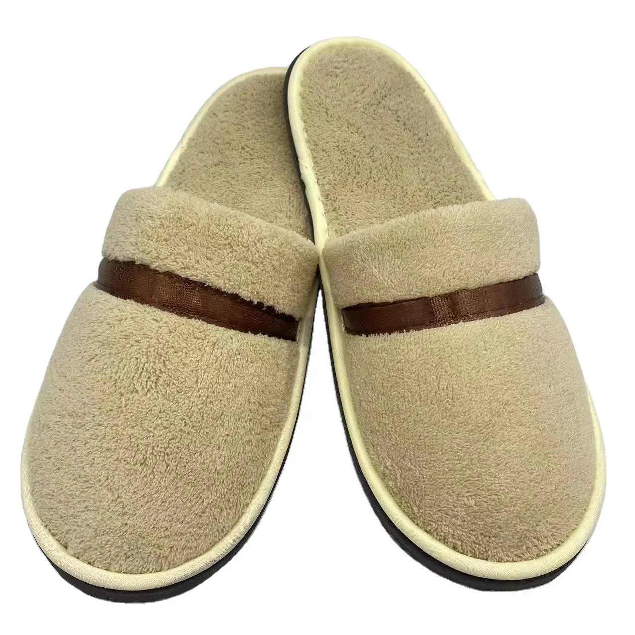 Good Quality Designs Custom  Nice Indoor Hotel Disposable Fleece Slippers