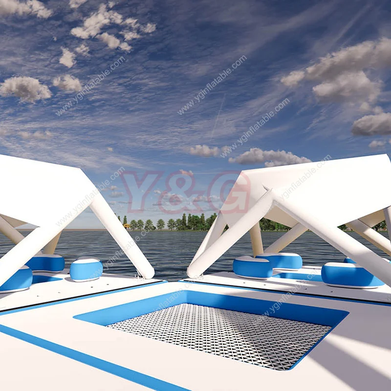 Y&G inflatable floating island platform tent inflatable floating island with tent floating inflatable tent