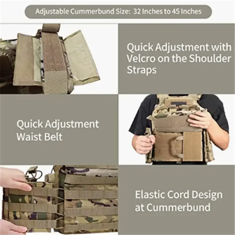 Quick Release Duty Modular Operator Assault Vest Plate Carrier Loading Molle Tactical Vest