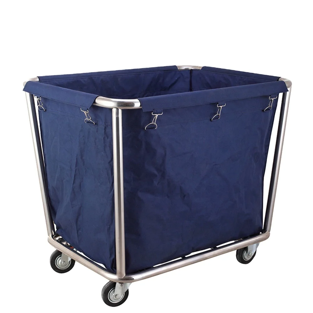 Commercial Hotel Stainless Steel Laundry Linen Trolley For Collecting Dirty Clothes