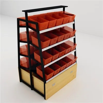 Wholesale shelves wood supermarket customized high-end cosmetics shelves