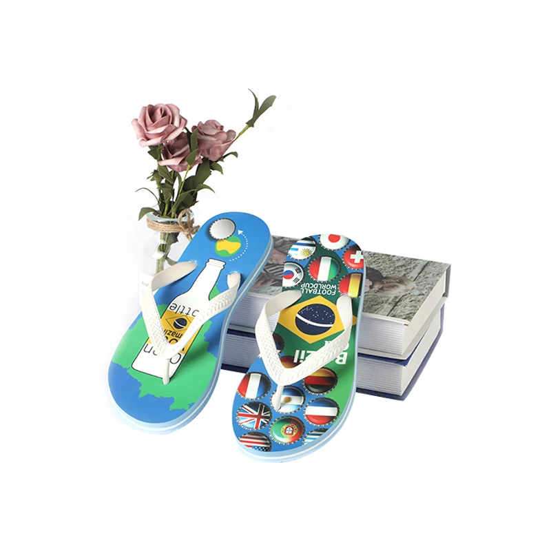 Summer Non-slip Bottle Opener Flip Flops For Men Home Bathroom Slippers Custom Soft Sole EVA Foam Flip Flops Men Beach Sandals