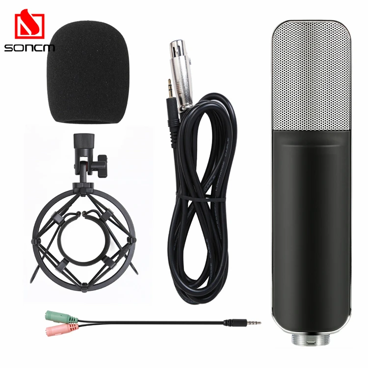 Vocal Cardioid Condenser Microphone Set With Sound Card