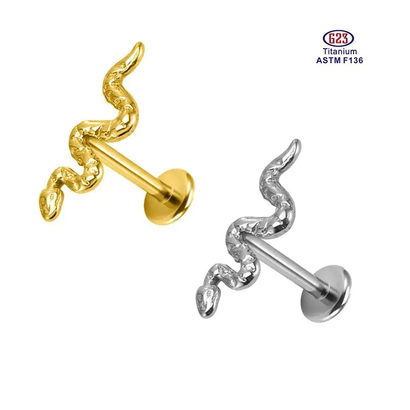 2022 new Custom wholesale ASTM F136 titanium G23 Snake Labret Piercing Lip Jewelry
