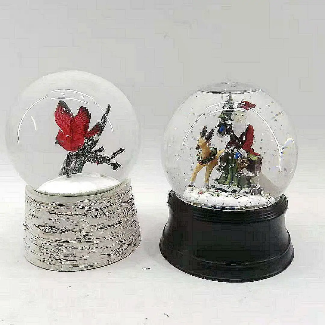 Christmas water globe lantern snow globe with blowing snow light and music box gift home decoration