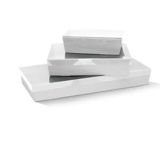 Bio-Degradable White  Paper Cardboard  Catering Tray   With  Lids