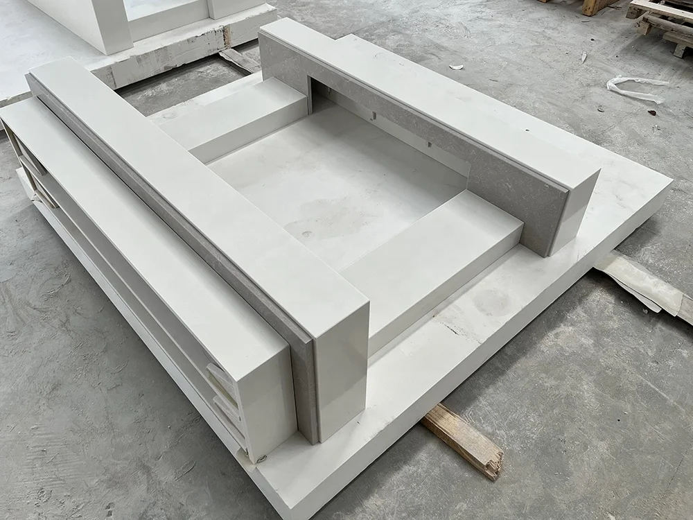 Italian Grey China White Quarella Micro Marble Fireplaces Solution Electric Insert Vision Fires Widescreen landscape HD Solus