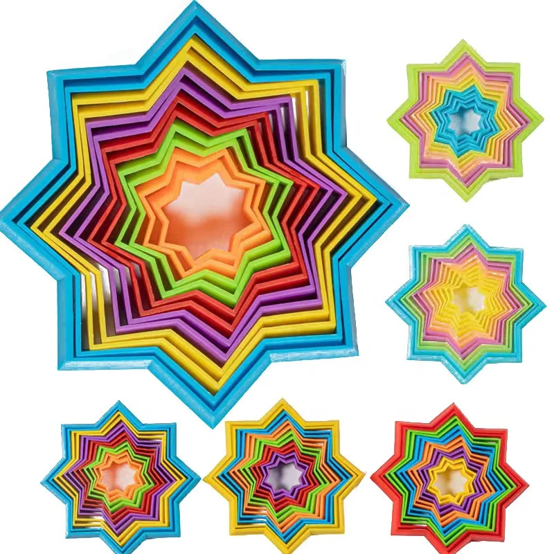 Plastic Anti Stress Relief Anxiety Autism Desk 3D Printed Fractal Magic Fidget Star Fidget Circle Game Sensory Toy For Kids