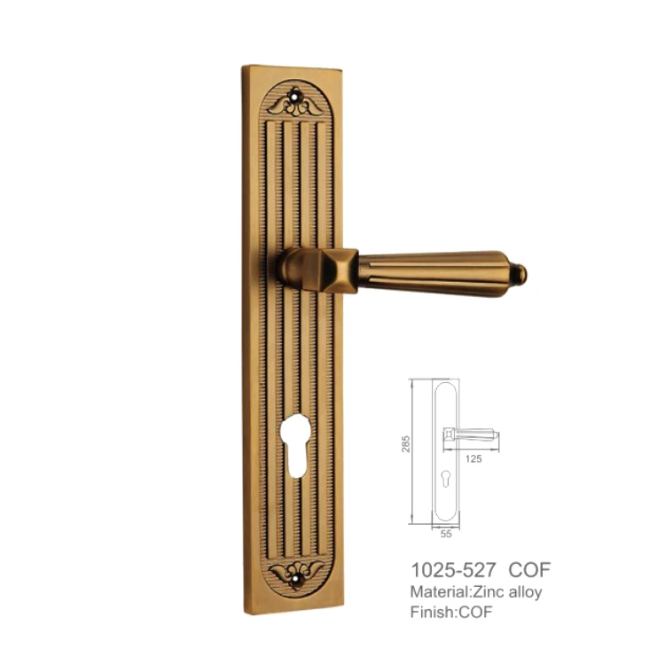 Simple italian design zinc alloy brass furniture door handle flower front or passage door locks and handles
