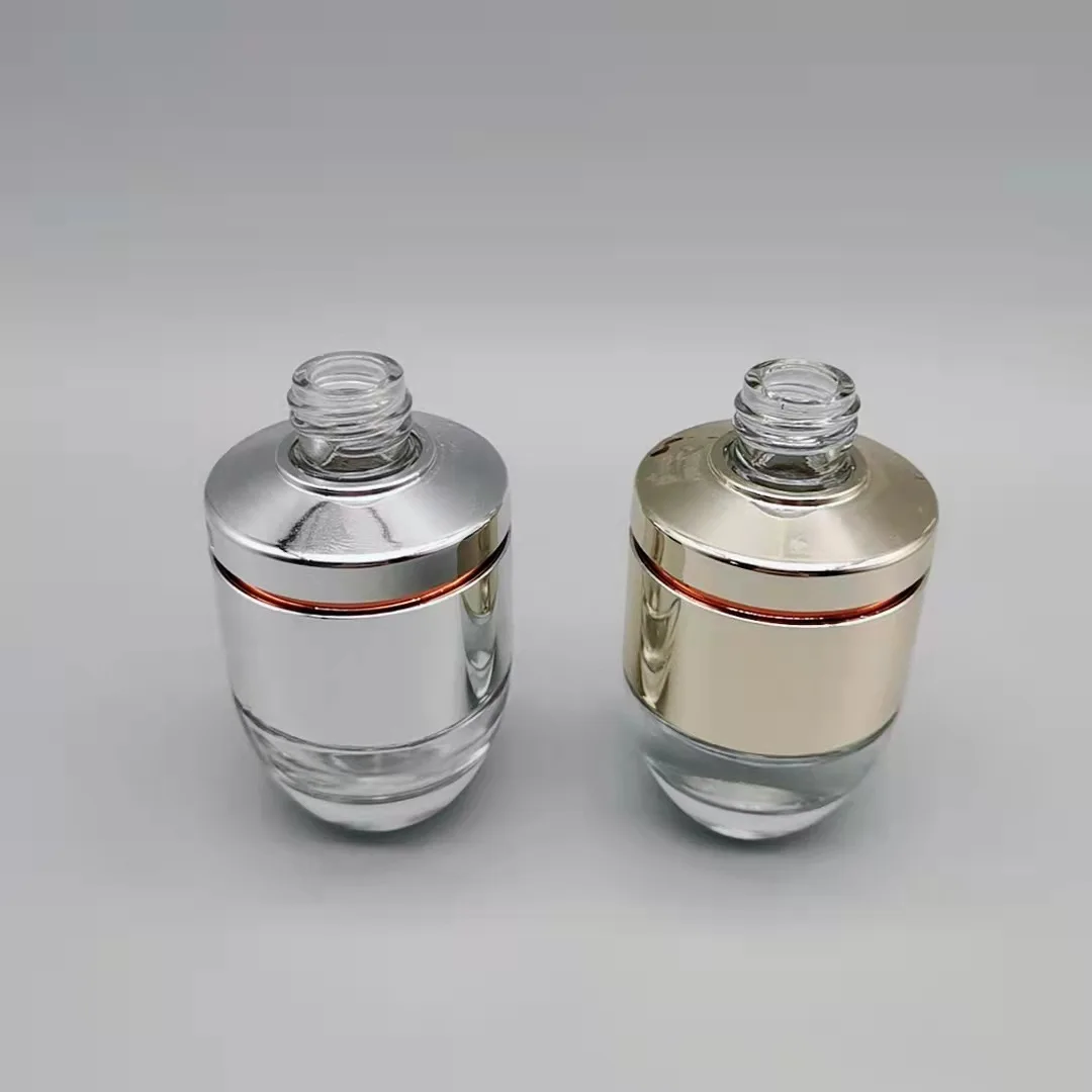 15ml 30ml 50ml ConStore Mini Portable Clear Glass Bottle DIY Travel Essential Oil Nail Varnish Bottles with Bush Silver Cap