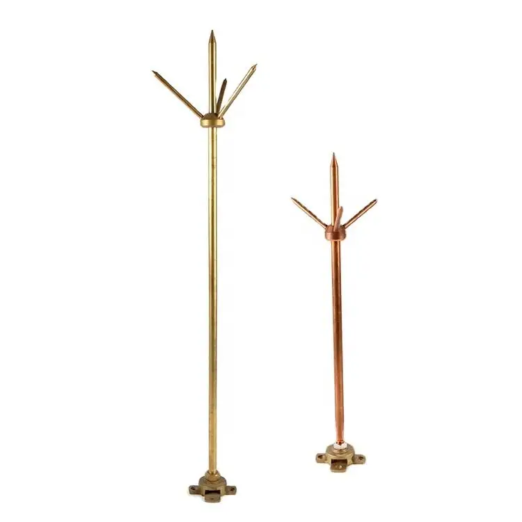 Shinelite good quality copper lighting rods lightning Protection Copper/Brass Air Termination For Complete Set
