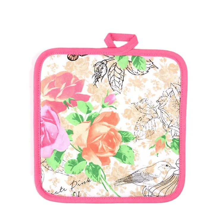 Фартук высокого качества с цветами, варежки для духовки, силиконовый держатель для кастрюли, набор полотенец, кухонный фартук, 5 шт., кухонный набор