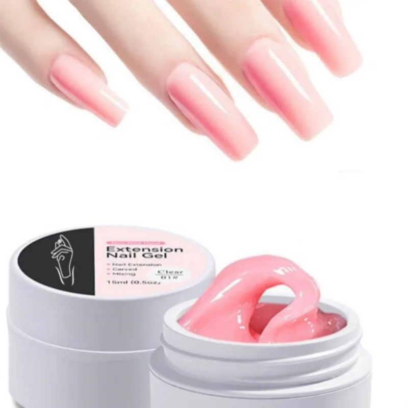 Acrylic Nail Kit Non Stick Builder Nail Gel Nude White Clear Extension Gel for Nail Carving French 3D Modeling Art