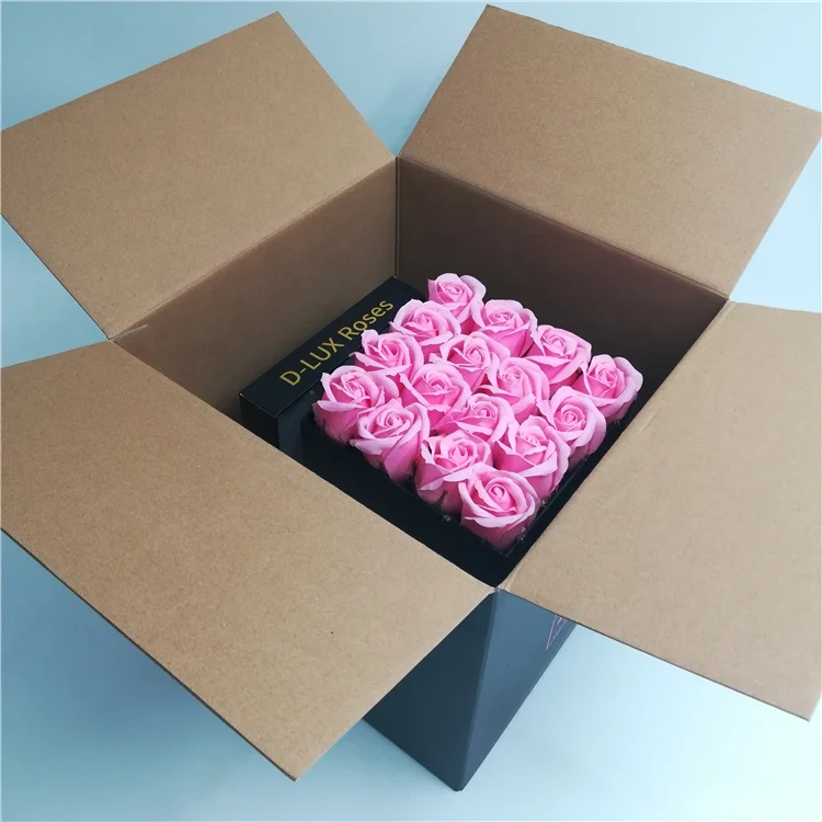 Accept Custom Logo Flower Shipping Box Corrugated Paper Carton Packaging Rose Box Hot Sale
