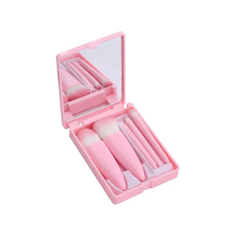 Wholesale 5Pcs Portable Travel Makeup Brushes Tool Set Custom Logo Cosmetic Powder Eye Shadow Foundation Blush Makeup Brush set
