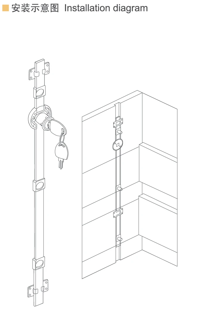 Iron Zinc One Side Door Lock Furniture Door Interlock