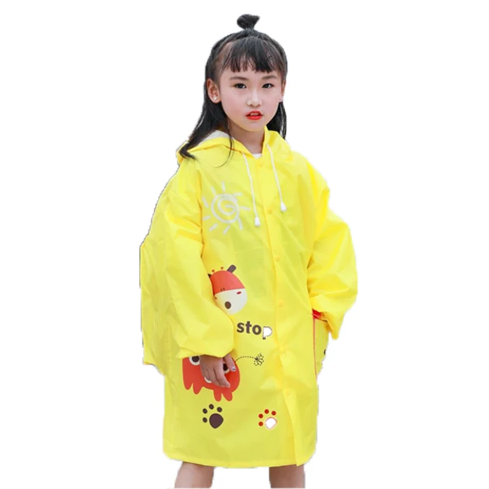 Manufacturer Supplier Custom Logo Polyester Cartoon Raincoats For Kids boy girl