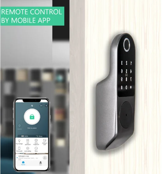 High Quality Digital App Control Tuya /TTlock Smart Life Biometric Fingerprint Password Card Smart Smart Wifi door Lock