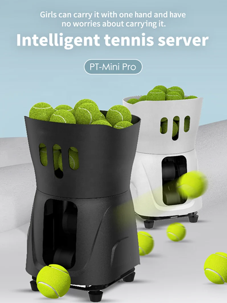 Portable Auto Mini Tennis Trainer Robot ABS APP  Remote Control for Training Factory-Supplied Practice Tennis Ball Machine