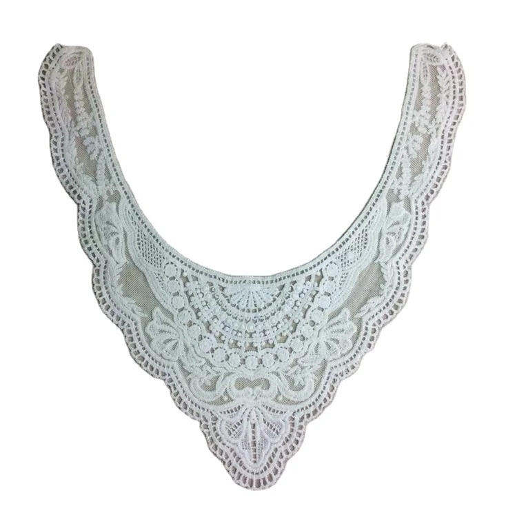 Dress Designs Nigeria Embroidery French Net Tulle Fabric Sewing Neck Trim Collar Lace