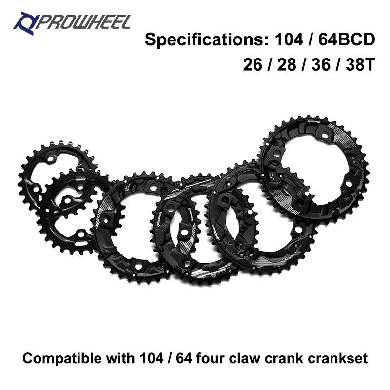 PROWHEEL 26T-38T Mountain bike split lock High strength Teeth Durable aluminum/steel Bicycle Chain wheel