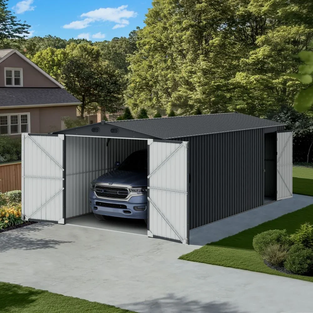 Outdoor Large Metal Roof Metal Frame Garage Car Parking Carport Garden Storage Shed Galvanized Steel Carport