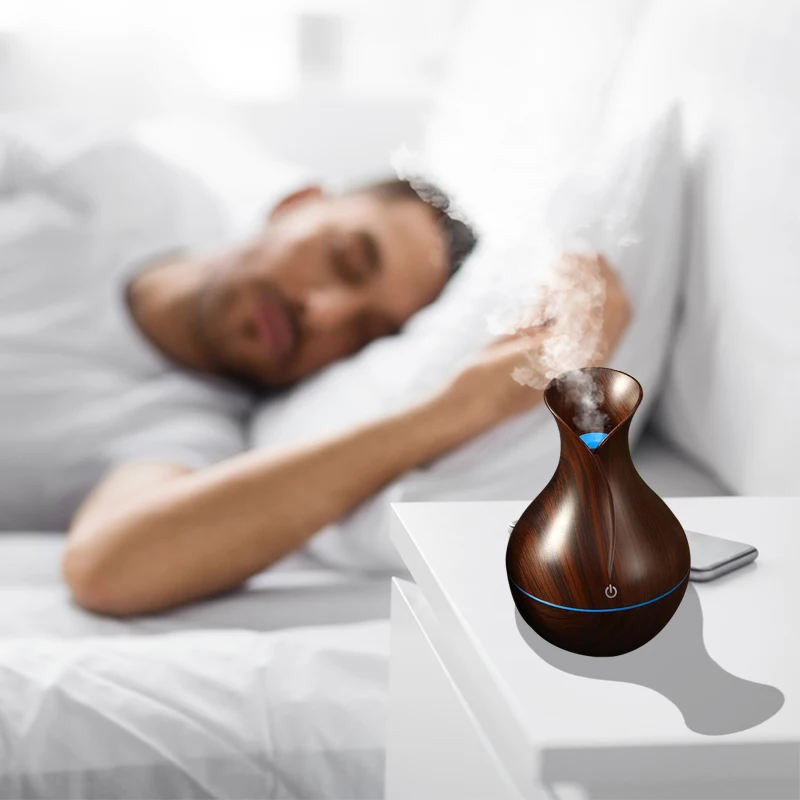 Portable Air Humidifier Ultrasonic 130ML Mini Car Humidifier Wood Grain USB Aromatherapy Diffuser Sprayer