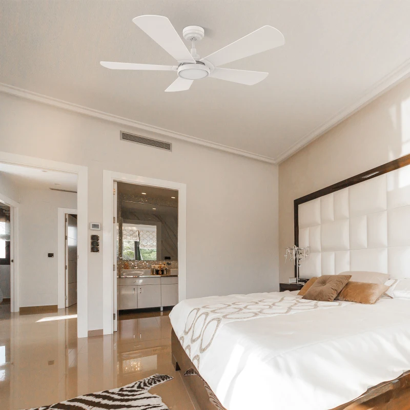 Mid-Century lower carbon motor rated tropical led smart ceiling fan 220v ceiling fan with light dc