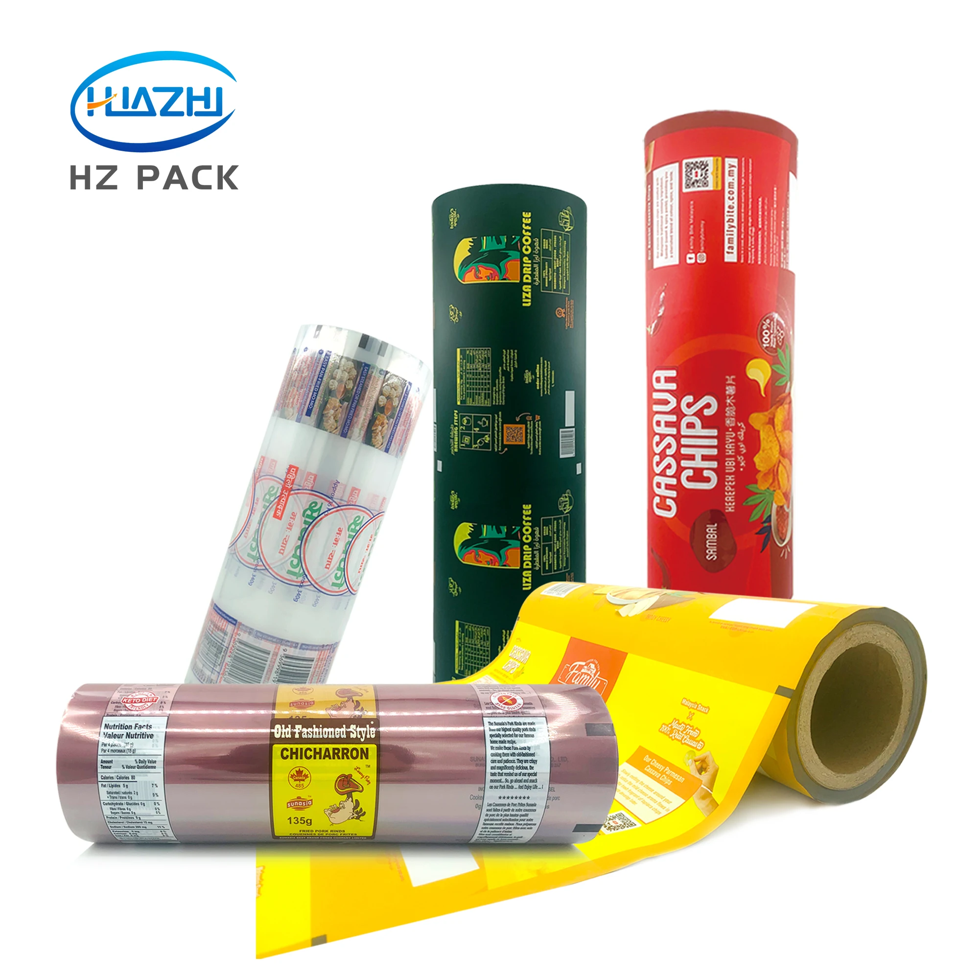 Customized Printing transparency retort Mylar Roll For Pigskin Cookies Snack Coffee Bean Packaging Film