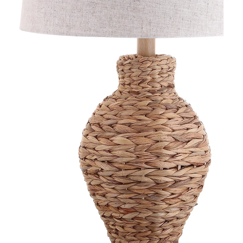 Vintage Eco Friendly Handmade Creative Rattan Homestay Table Lamp Nordic Style Home Decor Rattan Led Bedroom Table Lamp