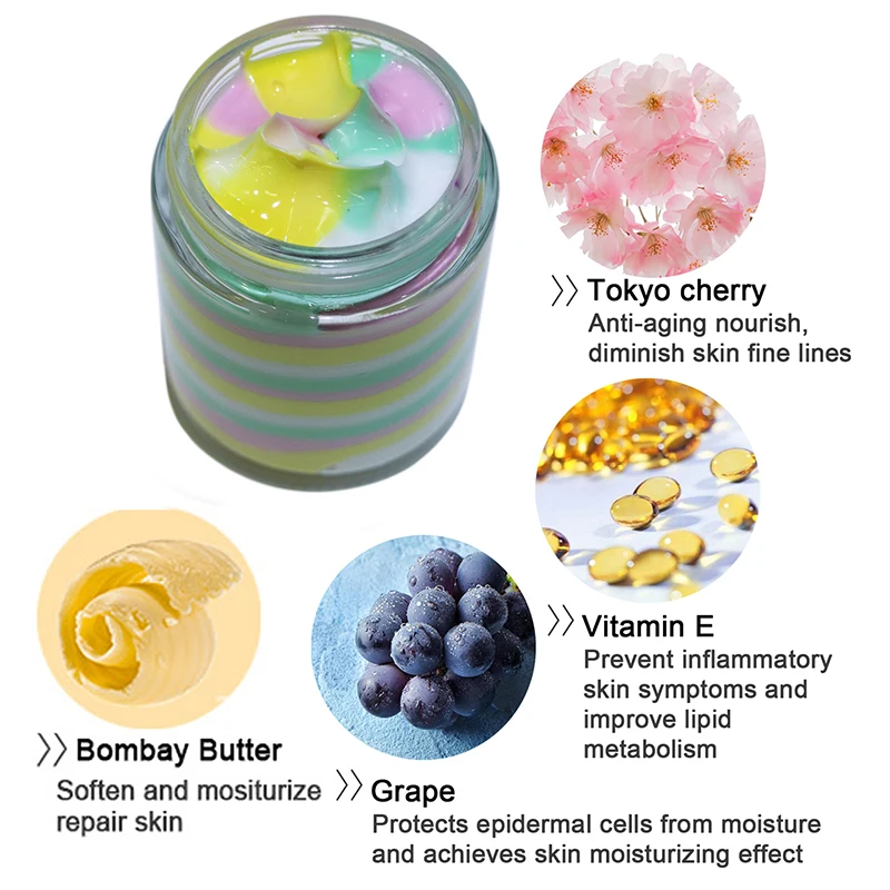 Skin Care Organic Moisturizing Rainbow Coconut Whitening Shea Butter Body Cream