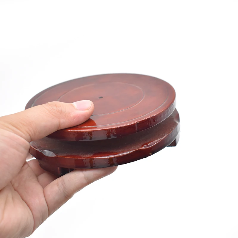 Customization home decorate wooden pot trays traditional rotatable display stand