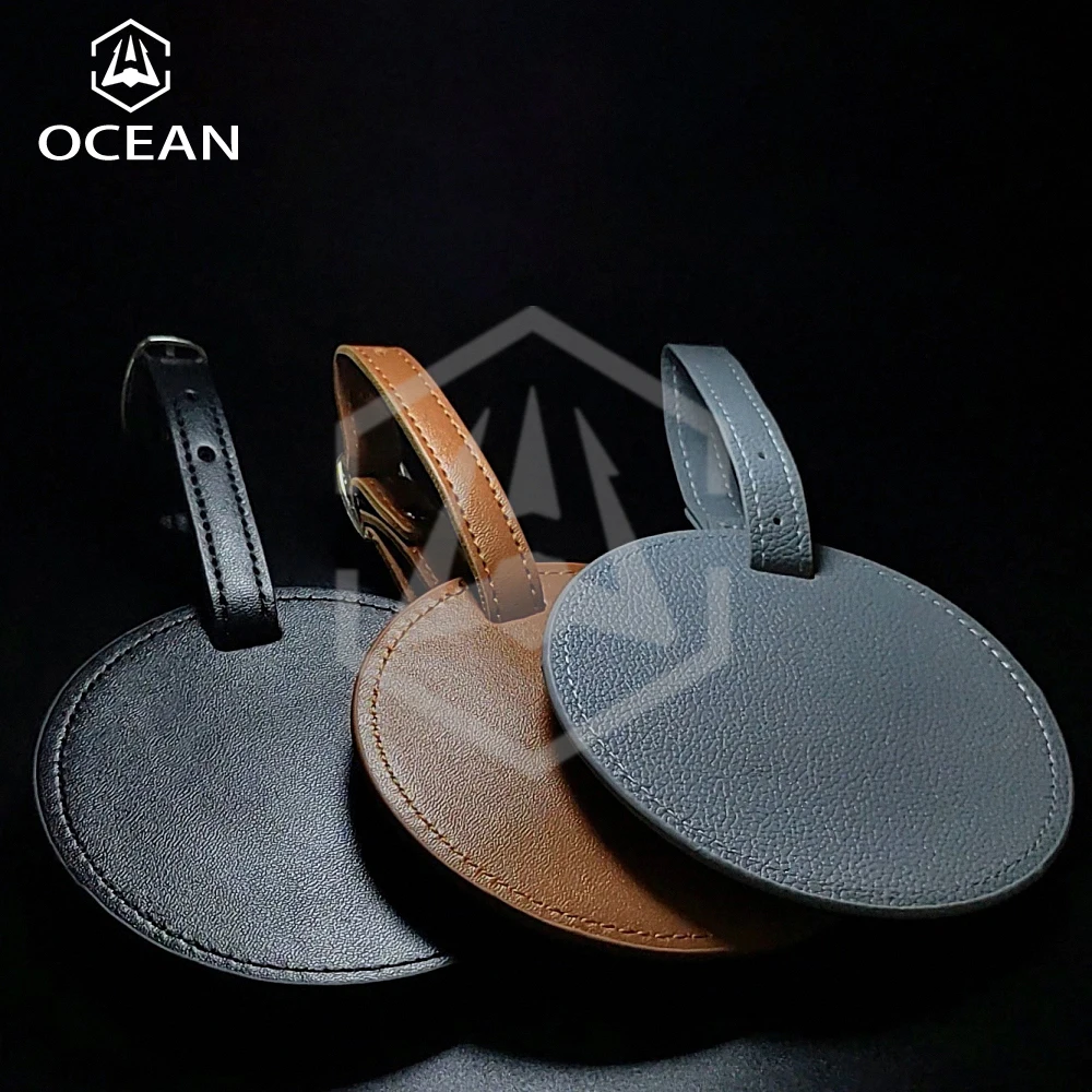 2022 New Arrival Rawhide Laserable Leatherette Blanks PU Leather Golf Bag Tag with 5 Wooden Tees