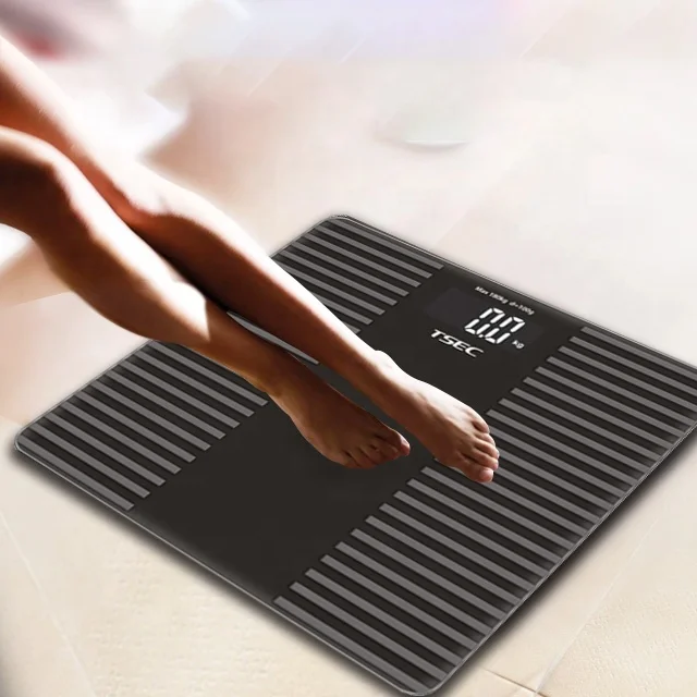 
Anti-slip function digital weighing bathroom scale 6mm electronic silicone body scale with blue blacklight 