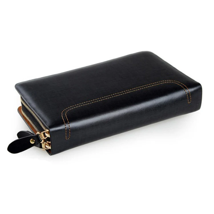 
Men Business Genuine Leather Clutch Bag Men Custom Logo Leather Wallet 