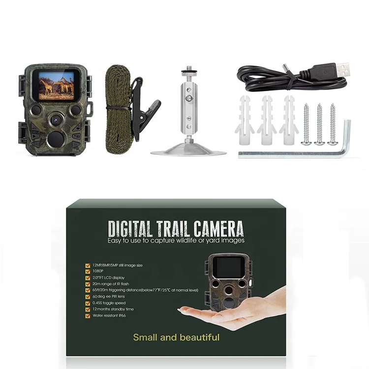 4K Motion Activated Trail Camera Smallest Infrared 512GB Outdoor Hidden Security Hunting Camera