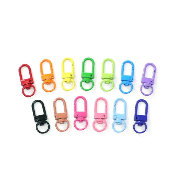 Colorful Metal Lobster Claw Clasp Swivel Lanyard Snap Hook Strap with Key Ring DIY Accessories