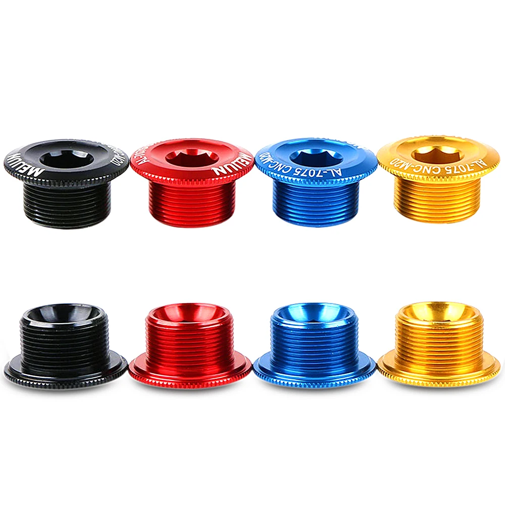 1PCS 18mm 20mm Mountain Bike Aluminum Alloy CNC Screw Crank Cover Hollow One Crankset BB Bottom Shaft Decorative Cover