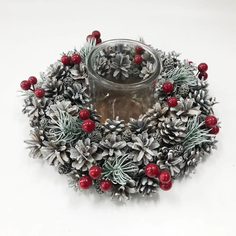 Wholesale Pine cone Christmas Wreaths for Front Door Decoration Wall Decoration