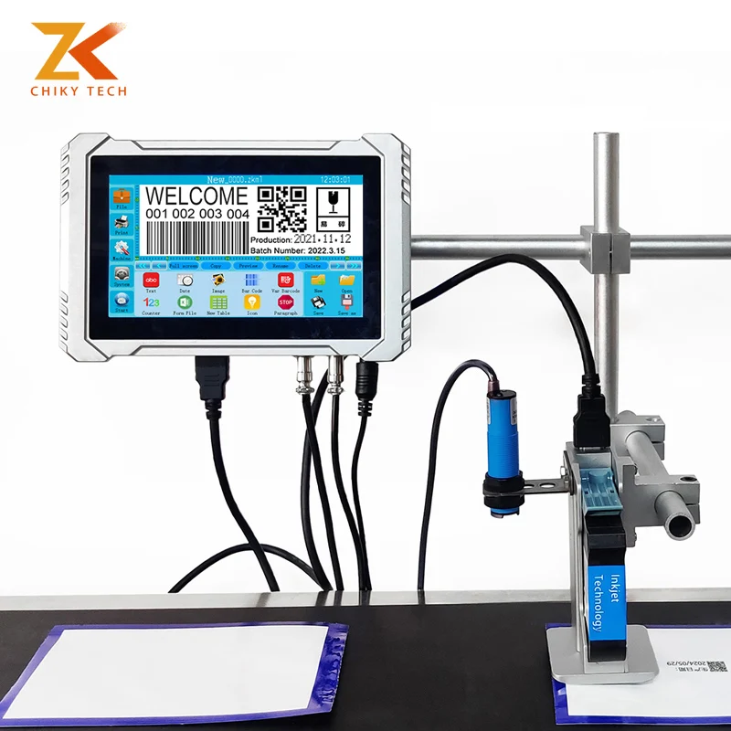Customized 12.7mm 25.4mm 600dpi Fast Dry Tij Online Industrial Portable Inkjet Printer Qr Code Date