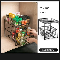 Kitchen Countertop Layered Shelf  Cabinet Rack Inner Compartment Divider Pot Rack Kitchen Closet Organizer
