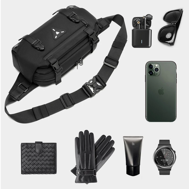 Ozuko 9567 Sales Style MTB Cycling Bag 2023 Cool Light Weight Waterproof Sport Waist Bag For Rider Fashion Shoulder Chest Bag