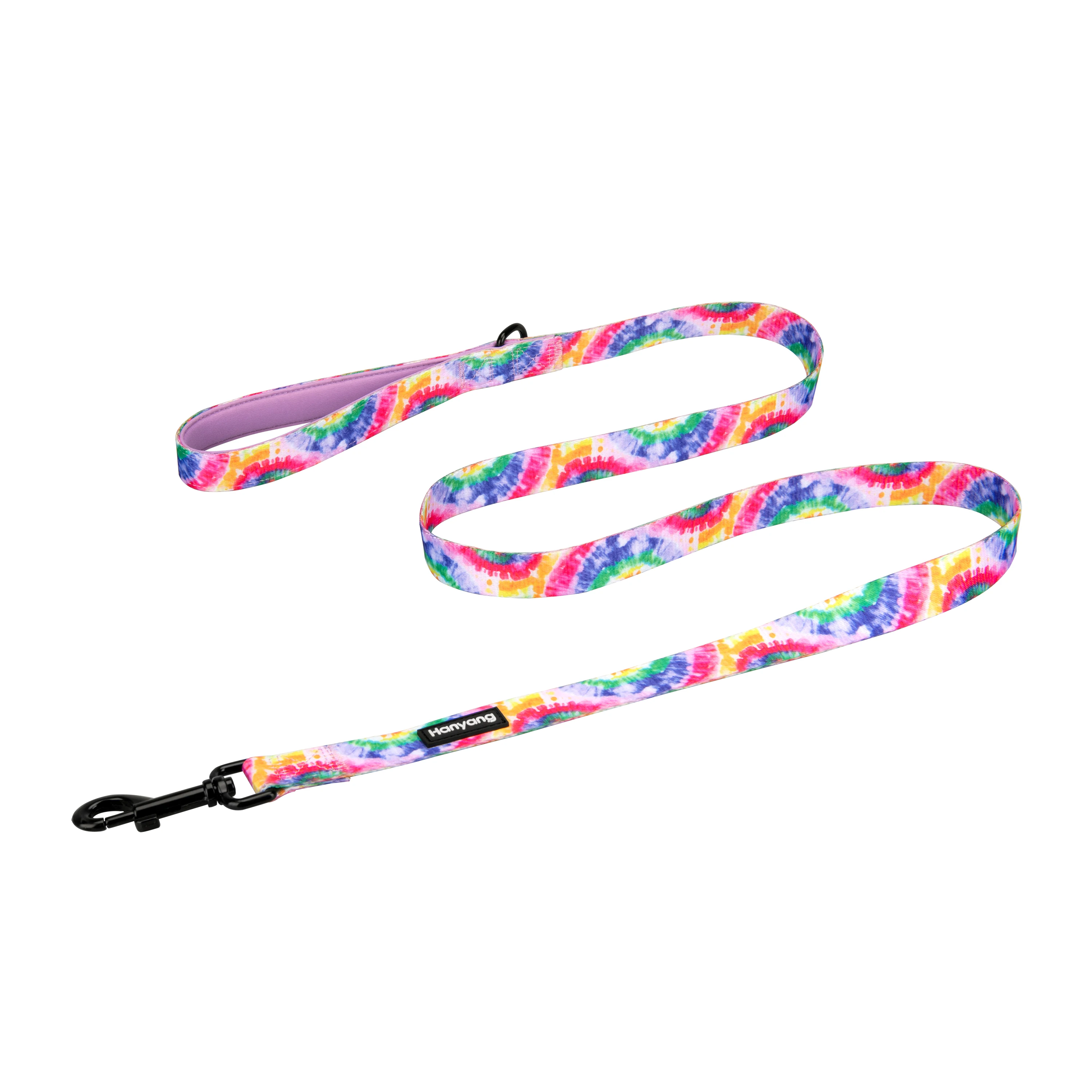 OEM Premium Sublimation Polyester Comfortable Neoprene Padded Handle Customized Brand Logo Pet Dog Leash