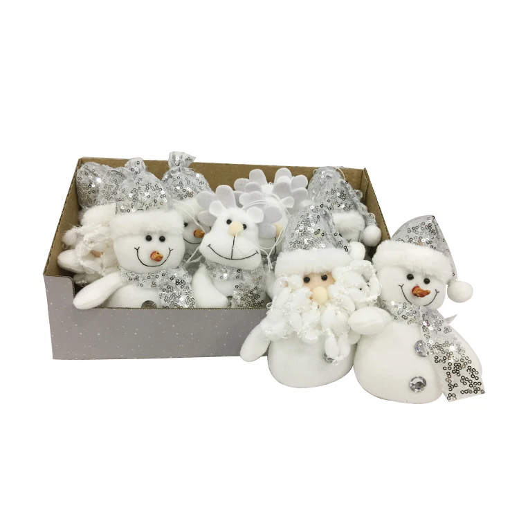 BSCI Серебряный Санта Снеговик Олень украшение Рождественский подарок куклы Рождественский комплект