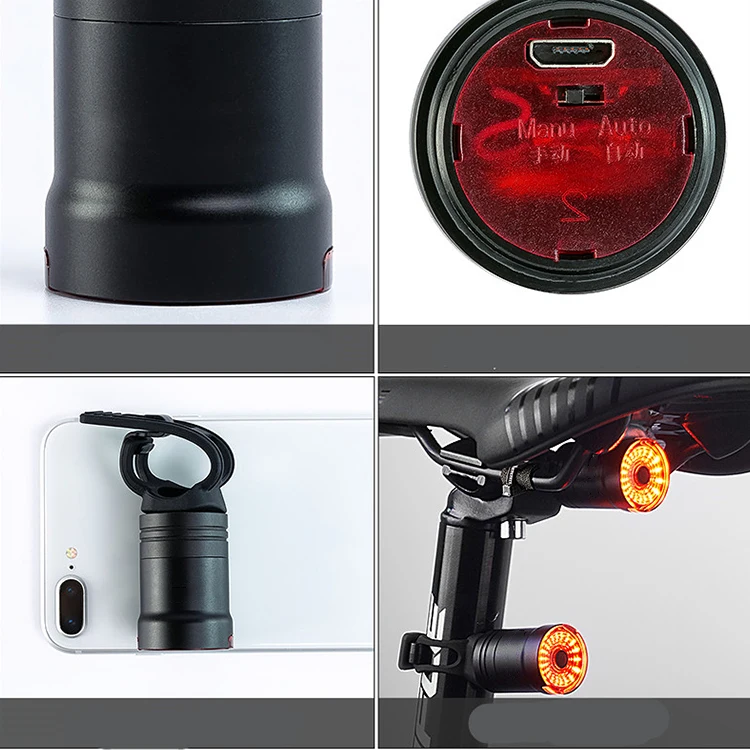 Смарт-Ipx6 водонепроницаемое устройство для велосипедов, датчик автоматического торможения свет велосипеда перезаряжаемые аварийное освещение набор светодио дный задний фонарь для велосипеда с возможностью перезарядки