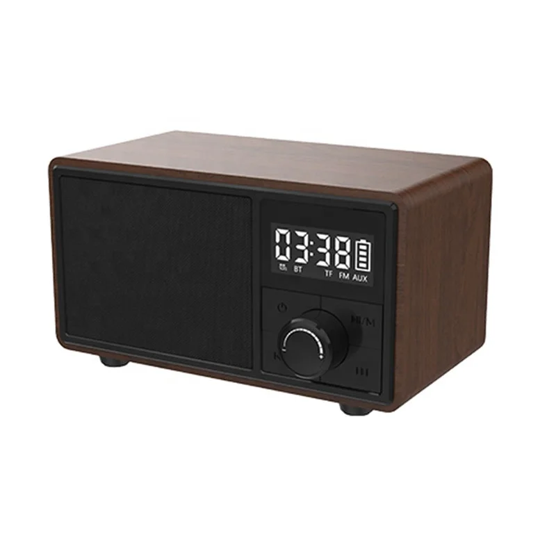 
4 in 1 FM Radio Alarm Clock Blue-tooth Speaker with Wireless Phone Charger 5W Qi Certificated 