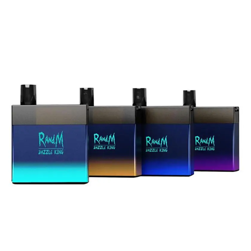 
2021 New arrival original 1000mAh 3000p refillable rechargeable fumot RandM Dazzle king vape pen with 6 RGB light 