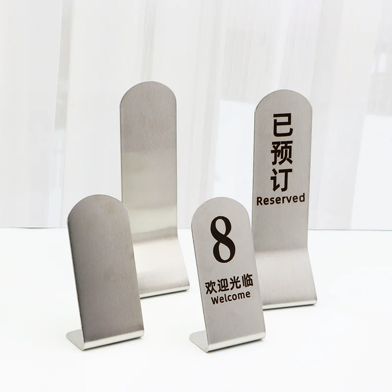 Hotel Accessories Custom Stainless Steel Menu Holder Restaurant Table Number Stand